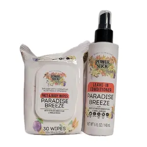 Paradise Breeze Leave-in Conditioner & Wipes 2 pc Set - 5 fl oz Hydrating Aloe Vera & Vitamin E Conditioner & 30 Wipes for Daily Haircare