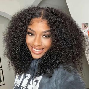 [4C Baby Hair Kinky Curly] Menglle Hair 7x6 Upgraded Pre Cut Lace Front Wig 200%/250% Density Glueless Beginner Wig Wear and Go Human Hair Lace Closure Wig Natural Color#Summervibes#TikTokShopStockUp