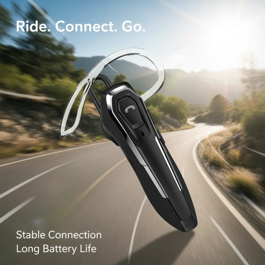 YUEYINOK Single-Ear In-Ear Earphone, Bluetooth Earpiece, Hands Free Bluetooth Headset for Running, Gym & Cycling, Secure Ear Hook, Stays in Place, Clear Calls, 38H Talk Time use while running headset for gym workout headset for cycling calls, Mics