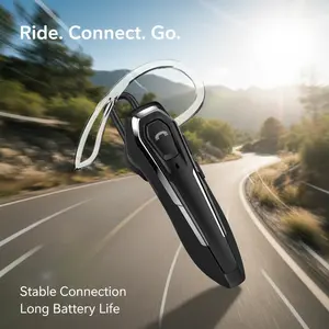 YUEYINOK Single-Ear In-Ear Earphone, Bluetooth Earpiece, Hands Free Bluetooth Headset for Running, Gym & Cycling, Secure Ear Hook, Stays in Place, Clear Calls, 38H Talk Time use while running headset for gym workout headset for cycling calls, Mics