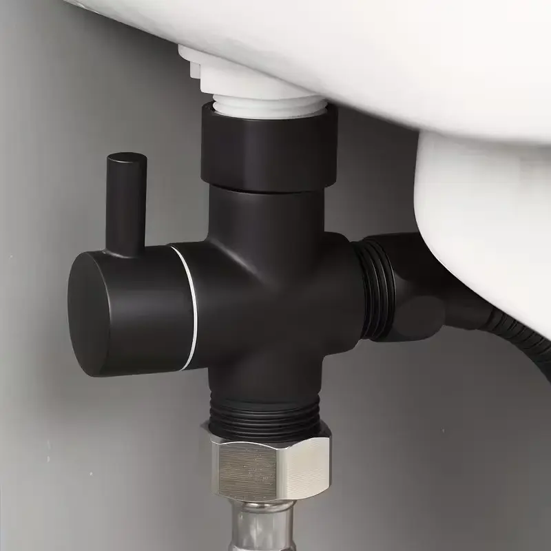 Solid Brass Shower Arm Diverter Valve, Universal Three-Way Adapter for Handheld & Fixed Heads, Replacement Parts for Bathroom Fixtures, Durable, Bathroom Shower Equipment