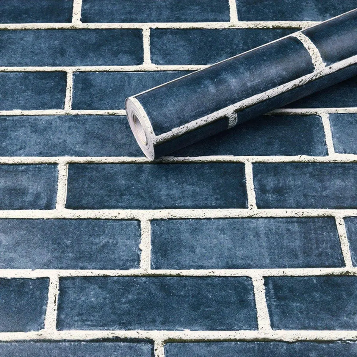 Blue Brick 3D Peel & Stick Wallpaper – Self-Adhesive, Removable Wall Decor for Kitchen, Living Room & Bedroom