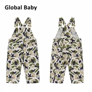 Global Baby Infant Baby Jumpsuit Overalls Sleeveless Square Neck Cartoon Print Bib Pants Toddler Jumpsuit Casual Camouflage Print Sleeveless Adjustable Straps Overalls Pants