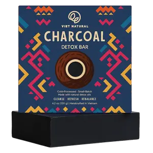 Charcoal Detox Cold-processed Bar Soap - 120g Plant-Based Cleanser for Skin Repair & Body Care - Handcrafted in Vietnam