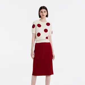 Tencel Jacquard Knitted Top And Women Skirt Two-piece Set