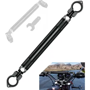Aluminum Alloy Cross Bar for Motorcycle, Length Adjustable Design Handlebar Extender Extension, Motorcycle Balance Bar Reinforce Lever Compatible with Handlebar 22mm in Diameter
