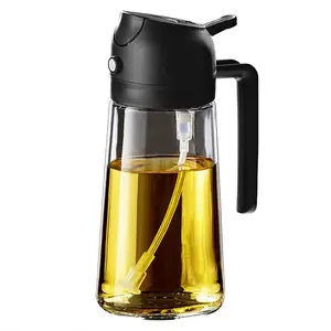 Glass Olive Oil Sprayer, 1 Count Oil Dispenser with Dual Mist & Stream Modes, Adjustable Nozzle Oil Dispenser for Air Fryer & BBQ, Kitchen Gadgets