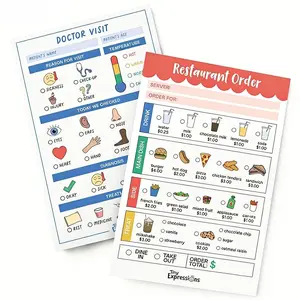 2-Pack Pretend Play Notepads, Restaurant & Doctor Themes, Nature & Cookie Shop Designs, Ideal for Role-Playing Fun, Perfect for Kids' Creative Activities