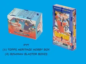PYT (1)  TOPPS HERITAGE HOBBY BOX (4)  BOWMAN BLASTER BOXES