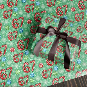 Candy Cane 67 Meme Wrapping Paper Christmas, Sweet Holiday Gift Wrap for Festive Gift Giving, Joyful Green Colorful Gift Wrap