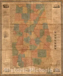 Alabama and West Florida 1838 Historical Map Print