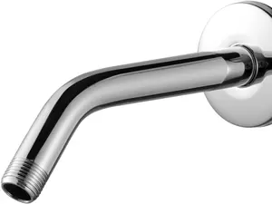 Arm with Flange 6 in Wall Mount Replacement Angle Shower Head Arm Wall Mounted For Fixed Shower Head & Handheld Showerhead Chrome Finish