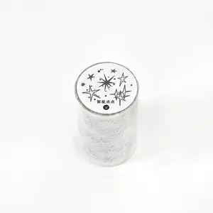 Infeel.me Sparkling Moments Series Pet 3D Silver Color Foil Stamping Adhesive Tape Set, 4 Pieces, Ideal for DIY Crafts & Decorations