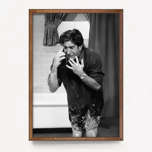 Funny Friends TV Show Wall Art – Ross Geller Humorous Black & White Bathroom Print, Men’s Toilet Room Decor, Unframed, 5 Sizes (8x12 to 27x40 inch)
