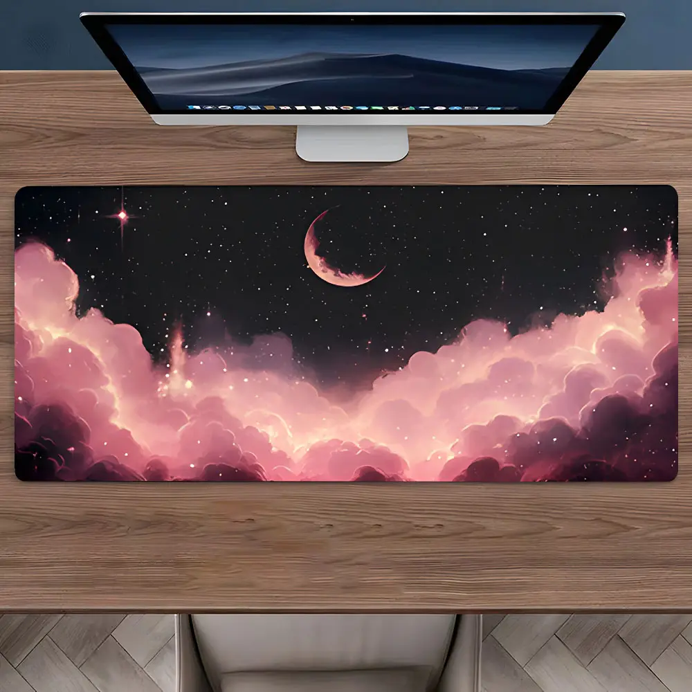 Pink Clouds Game Mouse Pad,aesthetic desktop decoration pad,rubber pad non-slip lock edge work pad,multi-size mouse pad suitable for laptop,desktop games, work, gift for boys,girls,Gaming Desk Accessory, Office Desk Accessories,Aesthetic Office Supplies