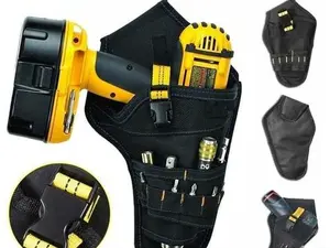 Heavy Duty Drill Holster, Tool Belt Pouch, Bit Holder Hanging Waist Bag for Drill Tools