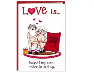 Funny Valentines Day Card - Naughty Valentines Day Card for Him Her Anniversary Birthday Gift with Envelope for Boyfriend Girlfriend Husband Wife Old Women Men Parents