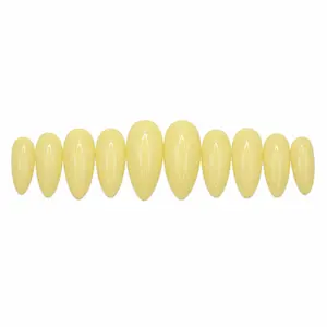 Unlock00 LEMON YELLOW - Almond Handmade Press On Nails | Easy To Apply, Long Lasting, High Quality
