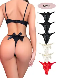 DORSU Womens Thongs Panty Underwear Panty Multicolor Lace Briefs Panty High Waist Tangas Panty Elastic Waistband Full Coverage Stretchy Waistband Multipack Breathable Underwear Panty for Womens Black Floral underwear for women thong panties