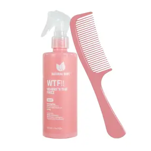 Natural Sant | WTFrizz !! - Heat protectant, detangling and anti-frizz spray with natural extracts + FREE comb