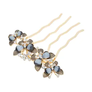 VOCOSTE Decorative Hair Combs, Rhinestone Butterfly Hair Comb, Stylish Bridal Side Comb, Hair Combs Accessories for Elegant Styling, Black