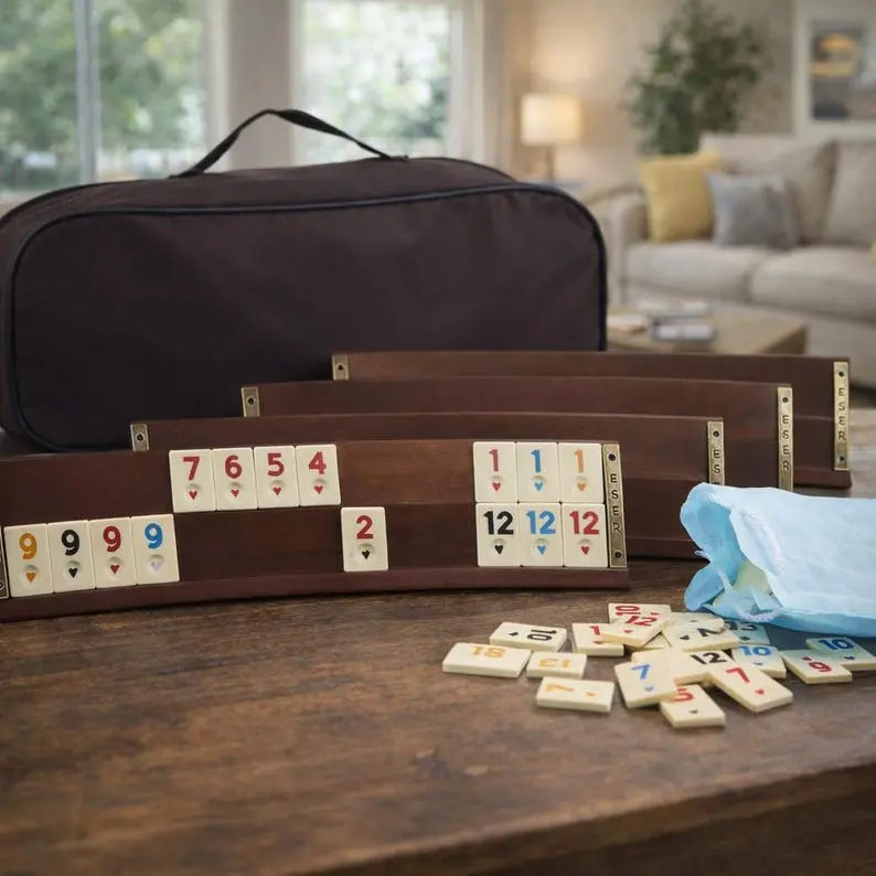 Personalized Wooden Rummikub Set, Oval Rummy Cube Board Game – Custom Family Gift