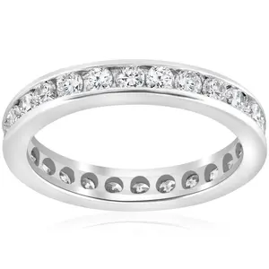 1 1/2ct Channel Set Diamond Eternity Ring 14K White Gold