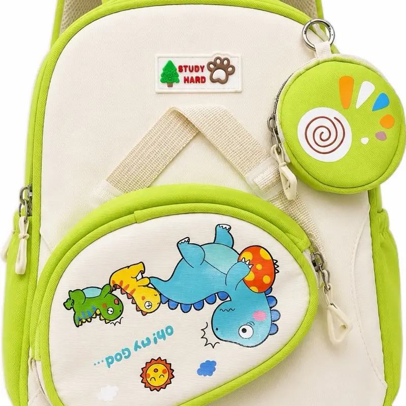 Oxford School Backpack with Front Pouch & Coin Purse, Lightweight Preschool Backpack, 12 x 10x 4 in