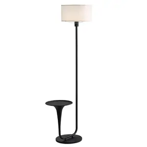 146cm (57.5 inches) Floor Lamp with Table, Vintage Standing Light with Tray and Foot Switch, Bulb Included, Ideal for Living Room & Bedroom