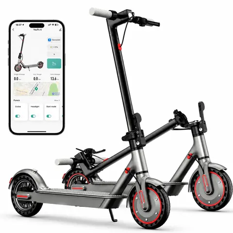 2025 US Unisex Adult Folding Escooter - 350W Motorized Portable Scooter, 7.8h Lithium Battery, 19 MPH Adjustable Speed, Long Range, Honeycomb Tires, Lightweight, Compact, 2-Wheel Outdoor Fitness Ride, Portable Folding Scooter