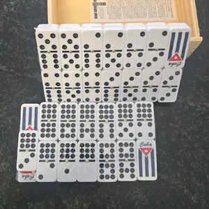 Cuba Dominoes Family Game Set with Wooden Storage Case for Fun and Engaging Play