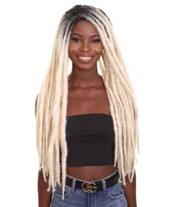 Breathable Capless Long Multicolor Dreadlock Wig for Women – Dark Roots Halloween Cosplay Women's Wigs – Flame-Retardant Synthetic Fiber Costume