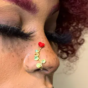 GLASS ROSE Nose Cuff - Non-Piercing Nose Jewelry in Silver Gold Copper & Bronze - Tarnish Resistant Nose Ring