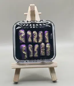 Custom Handmade Press-On Nails - Glossy Green Design - Handcrafted & Press-On Convenience - Personalized Nail Care Routine