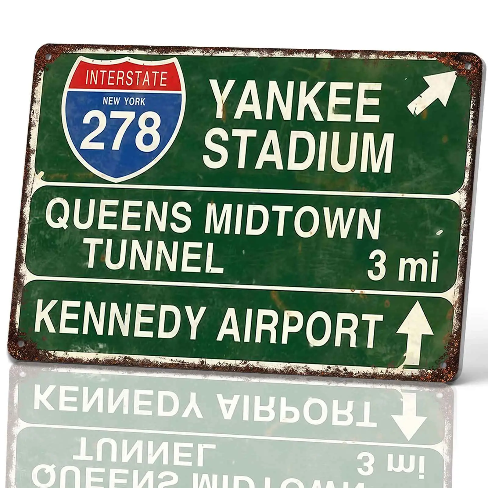 NY Interstate Road Metal Sign 8x12 Inch, Funny Aluminum Wall Decor Garage Bar Man Cave Dorm
