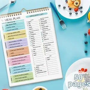 2026 Upgraded Version Weekly Meal Planner Notebook with Grocery List, Magnetic Fridge Planner, 50 Tear-Off Sheets, 5.83 x 8.54 Inch Meal Prep Pad, Wall-Mountable Kitchen Planner with To-Do List and Daily Schedule