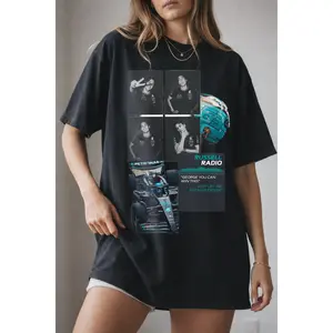 George Russell 63 T-Shirt, Racing Driver Full Logo Print Tee, Formula Racing Fan Shirt, Speed Car Streetwear Tee, Racing Fan Apparel 🚀