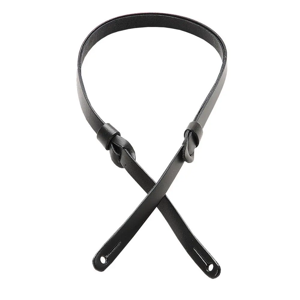 Levy's 1/2" Veg-Tan Leather Mandolin Strap - Black