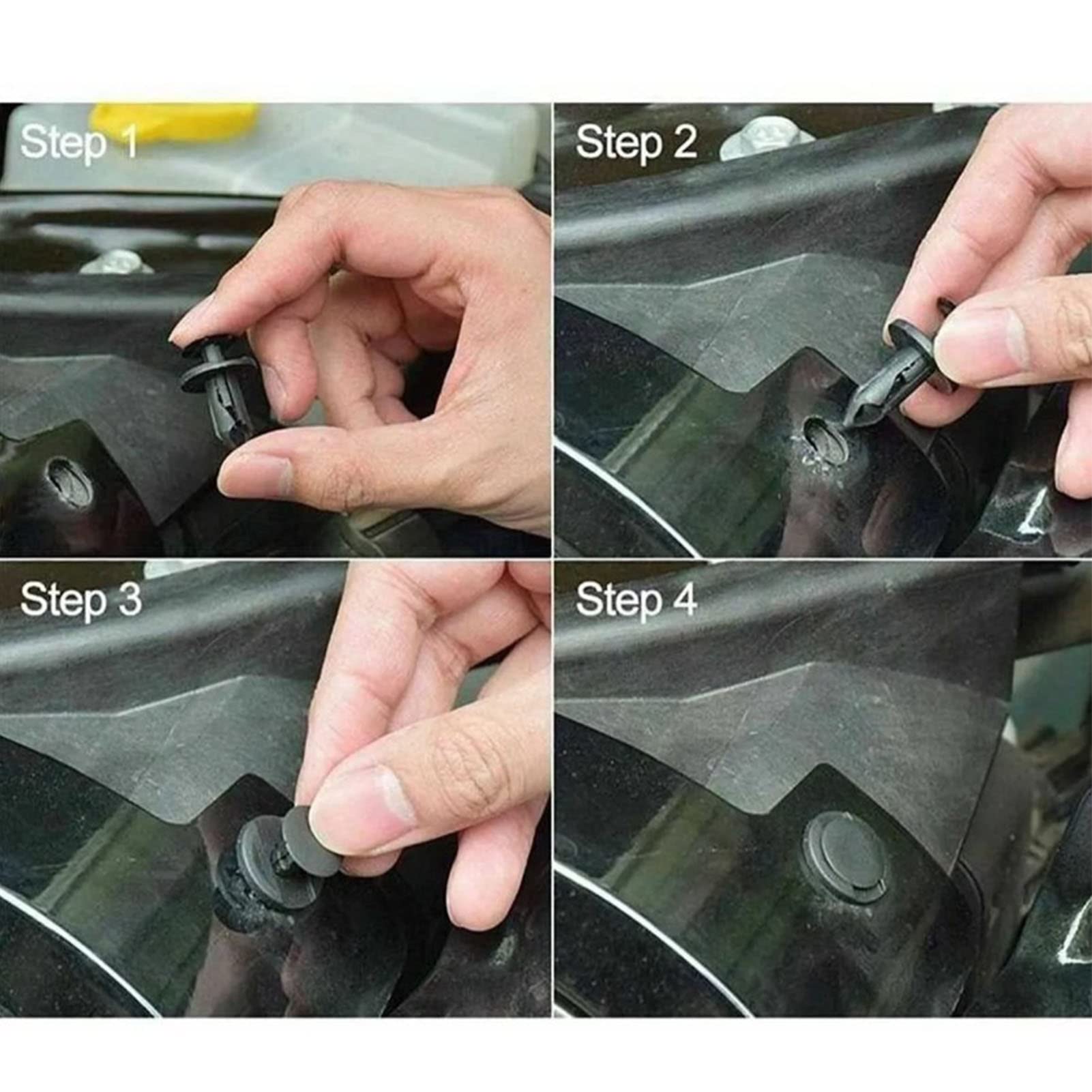 100 Pcs Bumper Clips Car Clips Plastic Rivets Fasteners Push Retainer Kit with Sizes Auto Push Pin Rivets Set