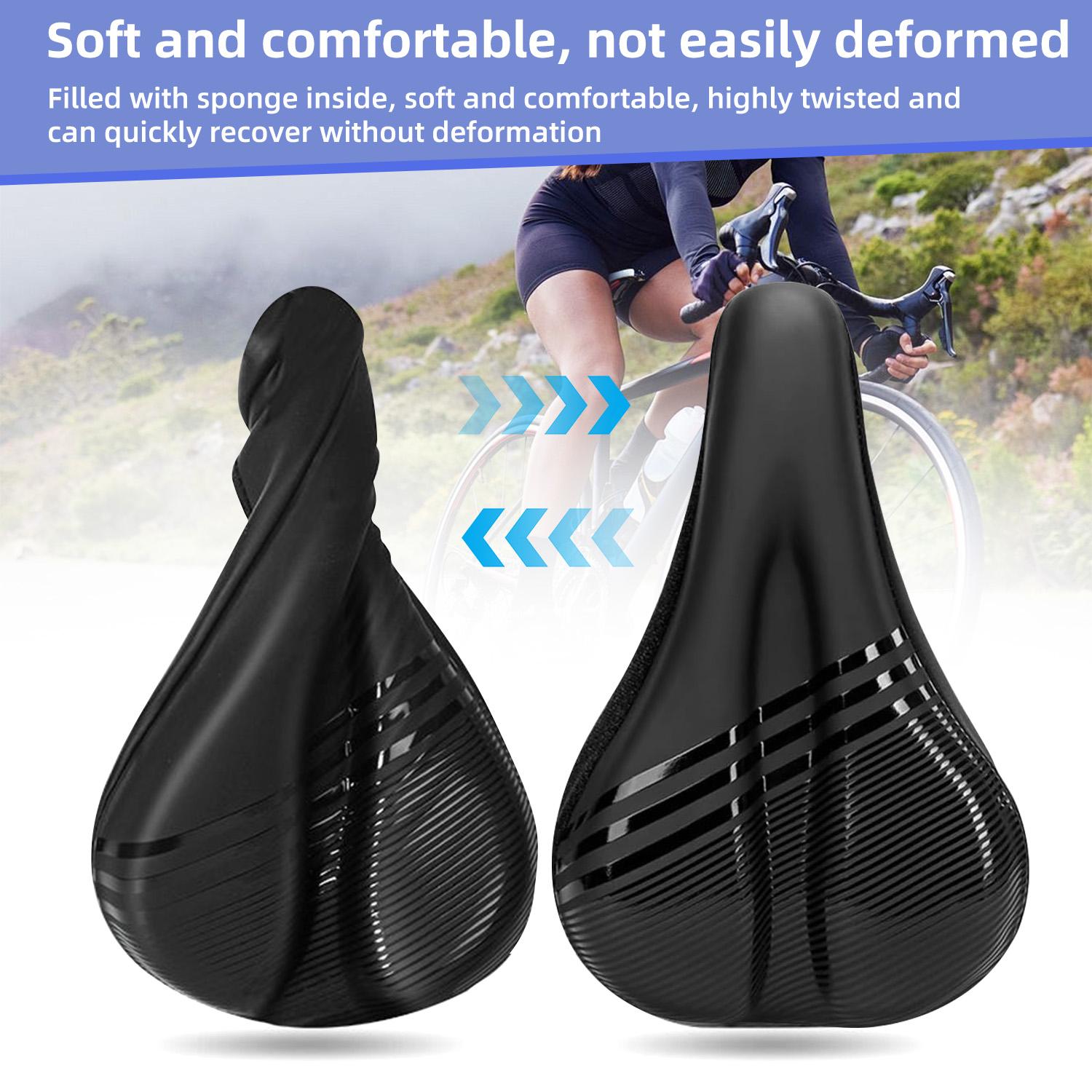 Soft Silicone Bicycle Saddle Cover with Shock Absorption, Secure Velcro Fastening & Waterproof Surface, Universal Fit for Men & Women, Perfect for Mountain Biking & Daily Cycling