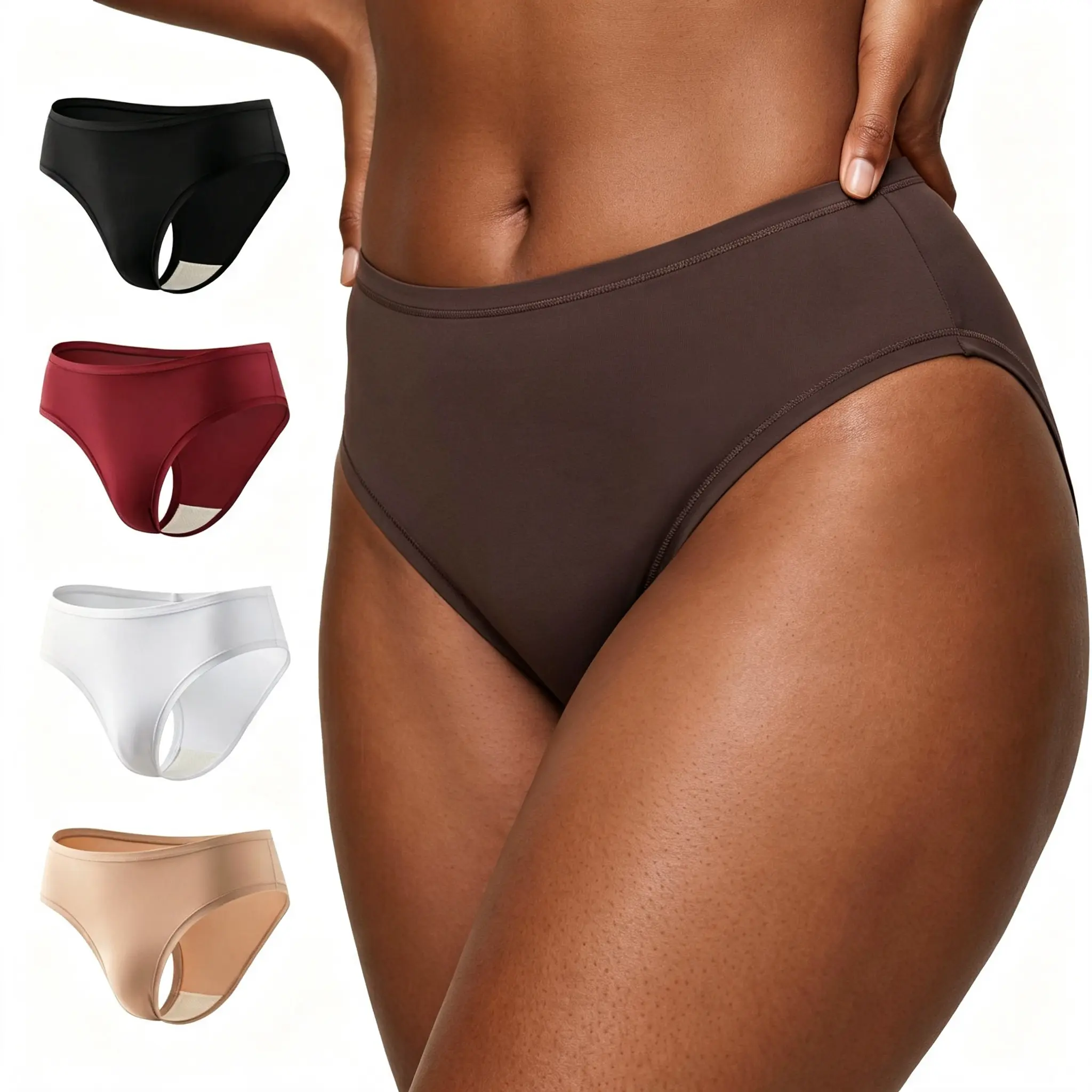VRCOMFY 5 Pack Women’s Cotton Thong Underwear, Soft Breathable Stretch Panties for Everyday Comfort Wear