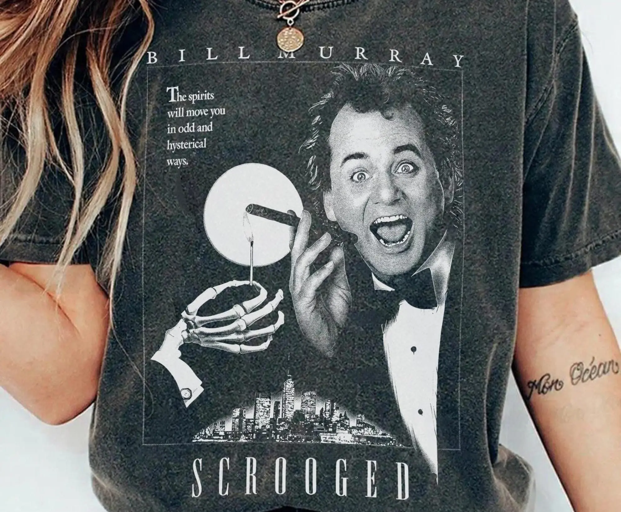 Scrooged Bill Murray T-shirt, Retro Movie Poster Iconic 80s Comedy
