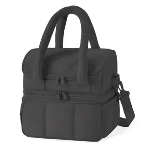 Garvee Large 11.8L Insulated Lunch Bag with Dual Compartments and 180° Waterproof Zipper, Adjustable Strap, Leakproof Thermal Cooler Tote for Work, Picnic, and Beach Use