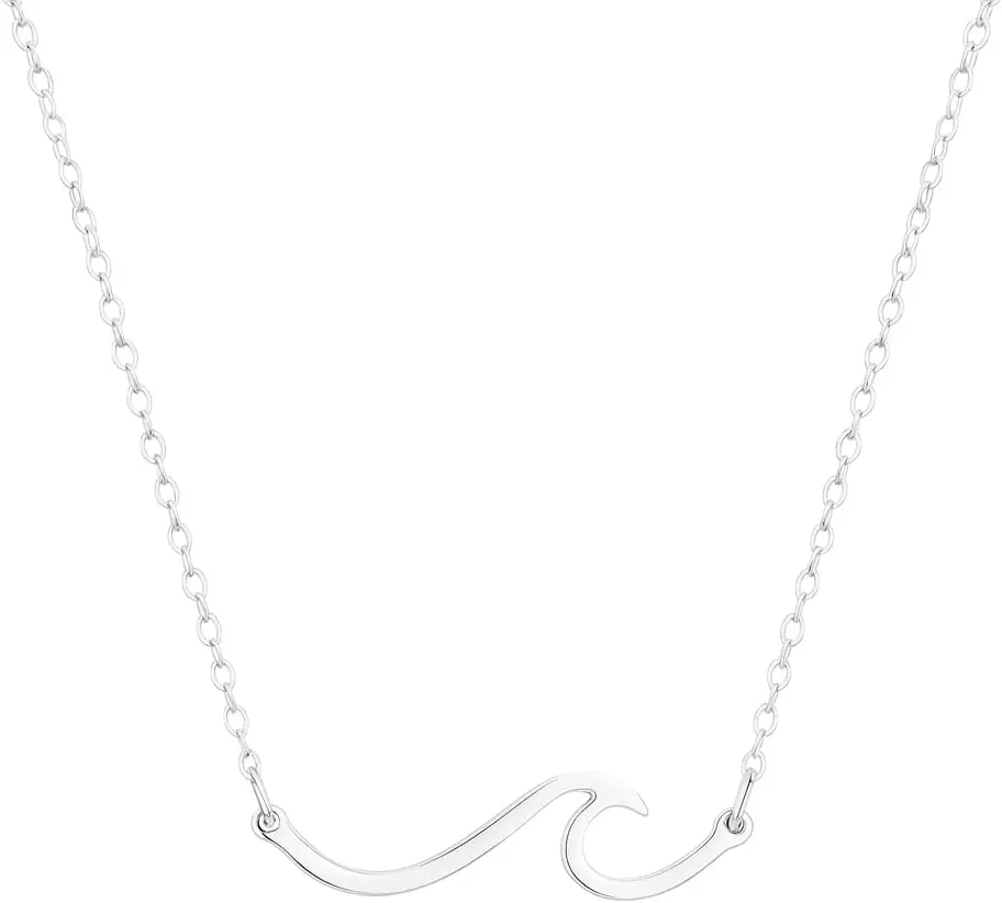 SUPAC Gold Wave Pendant Necklace - Stainless Steel, 45cm