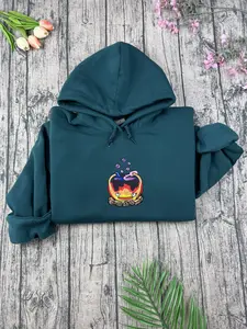 Calcifer Embroidered Sweatshirt Hoodie, Howl’s Moving Castle Ghibli Anime Crewneck, Cozy Fantasy Unisex Gift, Anime Gift