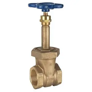 NIBCO 3/4" NPT Brass Gate Valve with Blue Handle and Threaded Design for Fluid Control