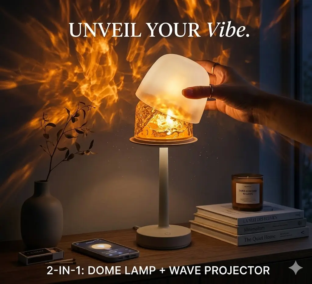 Aurora/Ocean Wave/Water Ripple Desk Lamp 16-Color Ambient Table Lamp with Control, Relaxation &Romantic Night Ambience,Suitable for Bedroom, Living Room, Study, Home,Perfect Gift for Holidays, Birthdays & Events! Bedroom lighting
