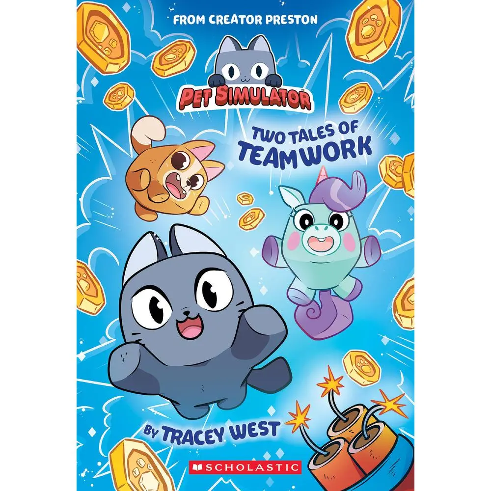 USED Book - Two Tales of Teamwork (Pet Simulator Illustrated Novel #1) by West, Tracey (Paperback) - english