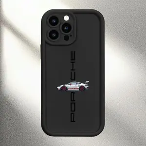 Sports Car Pattern Case for iPhone 16 15 14 Pro Max 13 12 11 XR XS Plus Shockproof Drop Protection Rugged Durable Silicone Cover