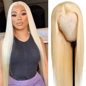613 Blonde HD Transparent 13x6 Lace Frontal Hair Wigs For Women Pre Plucked 613 Lace Front Hair Wigs